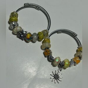 Chic Silver and Yellow Beaded Bracelet